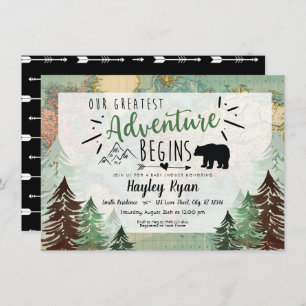 Vintager Map Baby Boy Unser Bestes Abenteuer Einladung