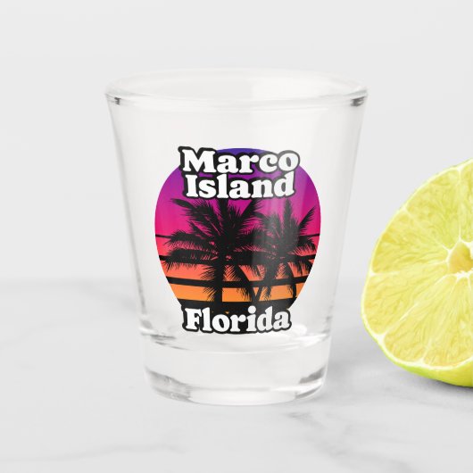 Vintager Marco Island Beach Florida Schnapsglas (Vorderseite)