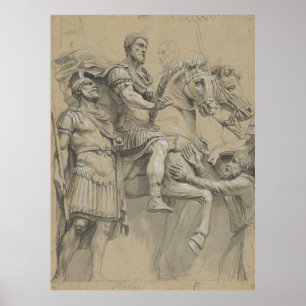 Vintager Marcus Aurelius auf Horseback Illustratio Poster