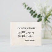 Vintager Marcus Aurelius Universe Change Life Quot Postkarte (Stehend Vorderseite)