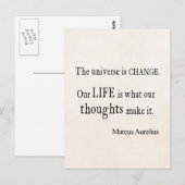 Vintager Marcus Aurelius Universe Change Life Quot Postkarte (Vorne/Hinten)