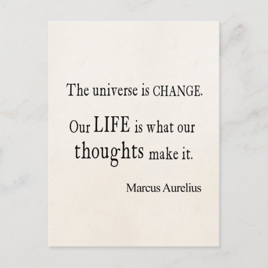 Vintager Marcus Aurelius Universe Change Life Quot Postkarte (Vorderseite)