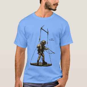 Vintager Mark V Diver mit Tauchhelm auf einer Büh T-Shirt