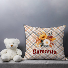 Vintager Markenname Wildblume Bordeaux Kissen