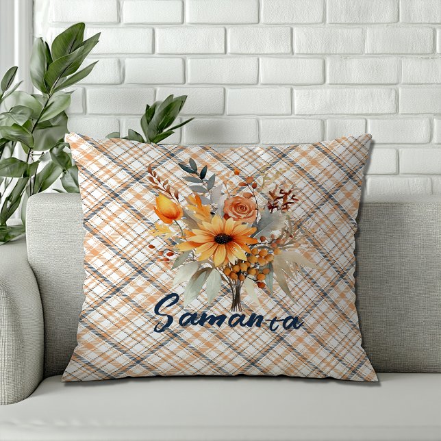 Vintager Markenname Wildblume Orangenname Kissen (Von Creator hochgeladen)