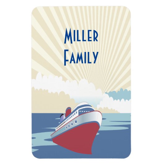 Vintager Marker für die Kabine auf dem Kreuzfahrts Magnet (Vertikal)