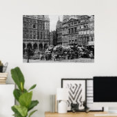 Vintager Markt der Grand Place Brussels Blume der Poster (Heimbüro)