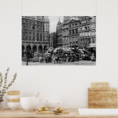Vintager Markt der Grand Place Brussels Blume der Poster (Küche)