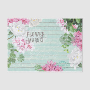 Vintager Markt für frische Blume Rustikales Holz Seidenpapier