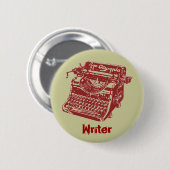 Vintager Maroon-Schreibmaschine Button (Vorne & Hinten)