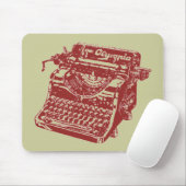 Vintager Maroon-Schreibmaschine Mousepad (Mit Mouse)