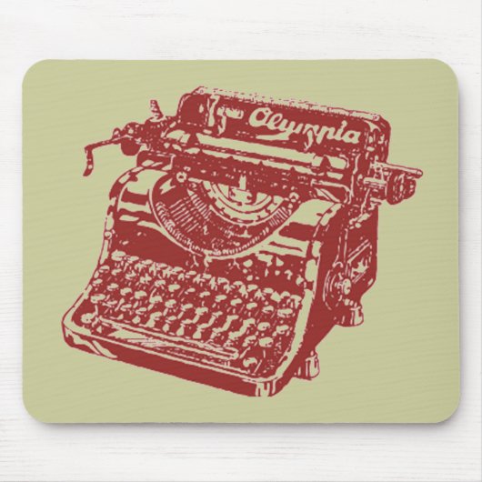 Vintager Maroon-Schreibmaschine Mousepad (Vorne)