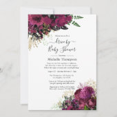 Vintager Marsala- und Goldantrieb mit Dusche Einladung (Vorderseite)