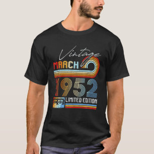 Vintager März 1952 limitierte Auflage 70 Jahre bei T-Shirt