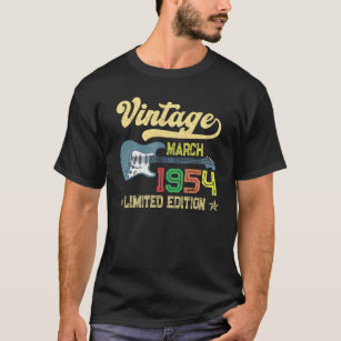 Vintager März 1954 Bday Guitar 68. Geburtstag 1 T-Shirt
