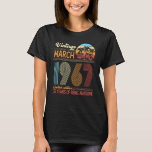 Vintager März 1967 55 Jahre alter 55. T-Shirt