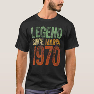 Vintager März 1970 Geburtstag Geboren Legende seit T-Shirt