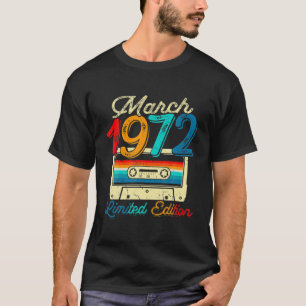 Vintager März 1972 Kassette 50. Geburtstag 50 Yrs T-Shirt