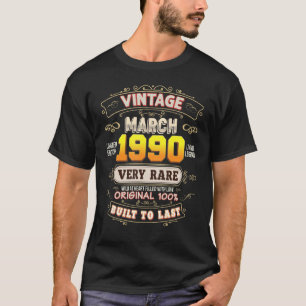 Vintager März 1990 Sehr selten 32. Geburtstag T-Shirt