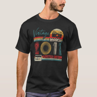 Vintager März 2011 11. Geburtstag Bekleidung 11 Ja T-Shirt