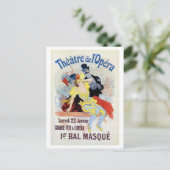 Vintager Maskenball in der Oper Postkarte (Stehend Vorderseite)