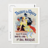 Vintager Maskenball in der Oper Postkarte (Vorne/Hinten)