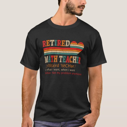 Vintager Mathematiklehrer Definition Ruhestand T-Shirt (Vorderseite)