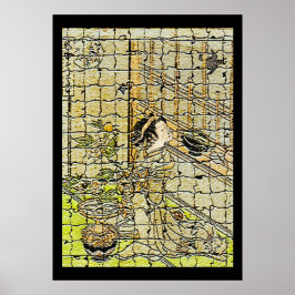 Vintager May Cuckoo mit modernem Kunstposter Poster