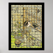 Vintager May Cuckoo mit modernem Kunstposter Poster (Vorne)