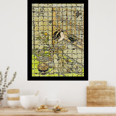 Vintager May Cuckoo mit modernem Kunstposter Poster (Küche)