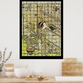 Vintager May Cuckoo mit modernem Kunstposter Poster (Küche)