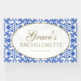 Vintager mediterraner Weiß- und Blautönen Banner