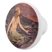 Vintager Meerjungfraufang des Tages Keramikknauf (Rechts)