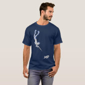 Vintager Meerwassertaucher mit Speargun und Fisch T-Shirt (Vorne ganz)