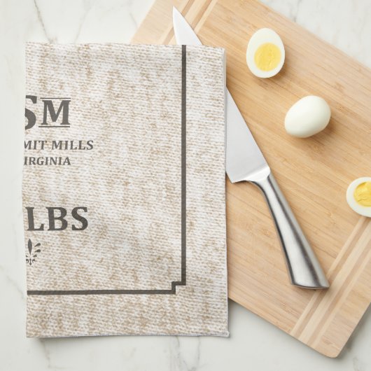 Vintager Mehl-Sack Geschirrtuch (Viertel Falte)