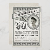 Vintager Meilenstein Einladung zum Foto (Vorne/Hinten)