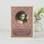 Vintager Meilenstein Einladung zum Foto (Stehend Vorderseite)