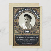 Vintager Meilenstein Einladung zum Foto (Vorne/Hinten)