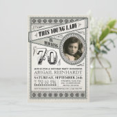 Vintager Meilenstein Einladungen zum Foto (Stehend Vorderseite)