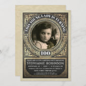 Vintager Meilenstein Einladungen zum Foto (Vorne/Hinten)