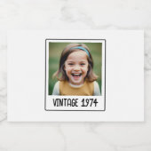 Vintager Meilenstein Geburtstag Foto Keepake Alkoholflaschenetikett (Einzelnes Label)