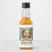 Vintager Meilenstein Geburtstag Foto Keepake Alkoholflaschenetikett (Vorderseite)