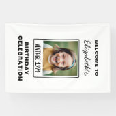 Vintager Meilenstein Geburtstag Foto Keepake Banner (Horizontal)