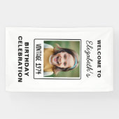 Vintager Meilenstein Geburtstag Foto Keepake Banner (Horizontal)