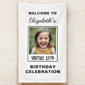 Vintager Meilenstein Geburtstag Foto Keepake Banner