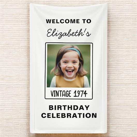 Vintager Meilenstein Geburtstag Foto Keepake Banner