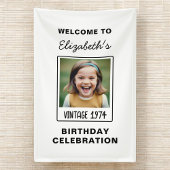 Vintager Meilenstein Geburtstag Foto Keepake Banner