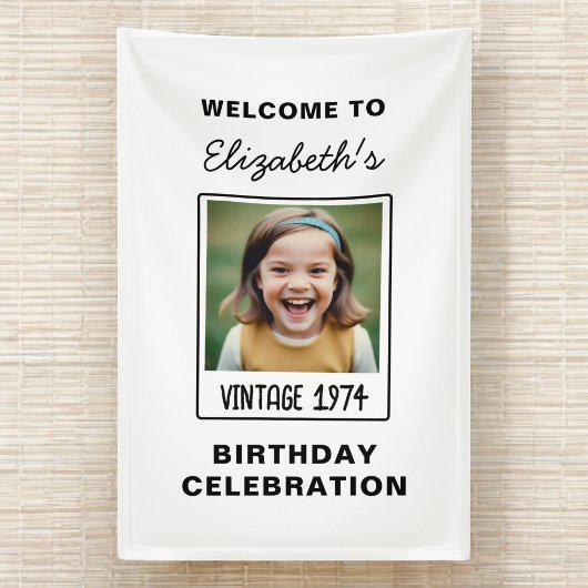 Vintager Meilenstein Geburtstag Foto Keepake Banner