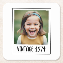 Vintager Meilenstein Geburtstag Foto Keepake Rechteckiger Pappuntersetzer