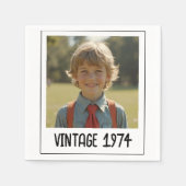 Vintager Meilenstein Geburtstag Foto Keepake Serviette (Vorderseite)